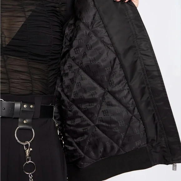 Black Graphic Bomber Jacket - Picture 6 of 10